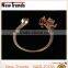 Rose gold plated flower design zircon engagement ring