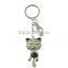 2015 fashion animal happy cat key chain with cz stones