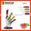 4pcs Ceramic Kitchen knives set with colorful handle in acrylic knife holder with nice gift box packing
