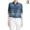 new arrival military style women's long sleeves denim shirt JXF117