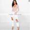 cheeky cropped fashion jeans white jeans women hole JXA110