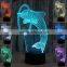 3D Optical Night Light Dolphin 7 RGB Light Colors 10 LEDs AA Battery or DC 5V Mixed Lot