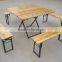 hotsale wooden top iron leg beer table sets factory from China