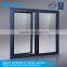 Aluminum casement double glazing outward window with mesh,aluminium facade casement window