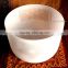 frosted quartz crystal singing bowls with design and musical note