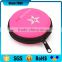 pink pu cover waterproof eva earphone hard case