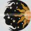 Public bathroom floor designs natural marble black waterjet star pattern