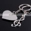 Promotional Gifts Big Love Heart With Musical Note Pendant Charm Coin Circle Keyring Lovers Keychains