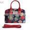 Painting Flowers Pattern Canvas Leather Classical Handbag