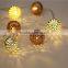 Christmas indoor and outdoor decorative Multicolor metal hollow ball led string light