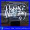 Creative Vision 3D Happy Birthday Party Decoration Stereoscopic LED 7 Colors Flashing LED Night Light