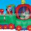 Inflatable Christmas snowman and santa Claus on train toy