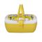 Rectangular plastic lunch box with fork and sppon