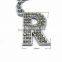 China Manufacturers Coustom Metal Rhinestone Letter Keychain