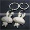 Couple bunny rabbit keychain metal alloy keychain custom metal anime keychain