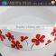 Red Flower Decal Pet Feeder, Ceramic Pet Bowl