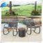3Pc Wicker Rattan Rocking Chair And Round Coffee Table Set