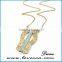 Fashion Metal Gold Plated Fake And Gold Plated Gemstone Europe Turquoise Necklace