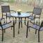 Outdoor Furniture Black Cast Aluminum 4 chairs+round table patio furniture