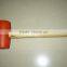 rubber hammer yellow mallet with wooden handle