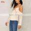 2017 Open shoulders Satin Blouse Women Summer New Model Neck Blouses HSb7281