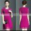 Polyester ladies lace splicing ruffled slimming dresses for party
