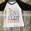 baby girls three quarter icing boutique raglans white black top shirts pencil Ruler crown children clothes back to school cotton