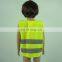 Security roadway safety clothing high quality EU standard Logo design eco-friendly breathable fabric hi-vi kid vests fluo yellow