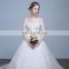 HS1626 2017 Long Train Puffy Bridal Ball Gown Sequined Embroidery Crystal Wedding Dress From China