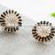 2016 new fashion sparkling earrings sunflowers zircon imitation jewelry accessories girls wedding gift