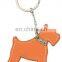 Hot Sale Fashion Souvenir PU dog shape leather keychain