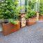 Box Shape Rusty Metal Garden Corten Steel Flower Planter
