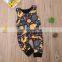 Kids Fox Print Zoo Bodysuits With Pocket Striped Full print Girls Rompers Long Sleeved Kids Jumpsuits 0-2years Free Shipping