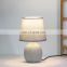 Korea new design ball shape ceramic base grey vintage cheap small table lamp for home decor