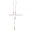 2016 fashion latest design beads necklace, pink tassel necklace for girls