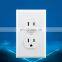 US Standard USB Wall Plug Adapter socket,115mm Dual USB Port Power Outlets Panel Universal Type B Plug Socket,AC 110-250V