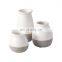 Small Rustic Home Decor Great for Centerpieces Kitchen Office or Living Room White and Gray Ceramic Vase Set of 3