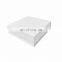 Square medium size white magnet gift box with ribbon