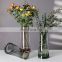 new fashion modern green glass flower vase,custom pure color glass vase home decor