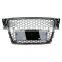 2008-2012  Front Bumper grill for Audi A4 B8 A4L center honeycomb mesh grille Chrome black silver grill for RS4 style