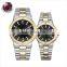 New Brand Custom Couple Watch Lover Gift Blue Dial 10ATM Diamond Japan Movt Quartz Watch Stainless Steel