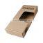 Drop front brown corrugated paper box with window