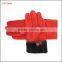 Basic and classic ladies Red sheep suede gloves with black button