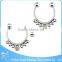 NEW! White Crystal Nose Piercing Rings Jewelry Fake Piercing Septum