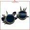 Laura Fairy Custom Fashion Glass Lens Rivet Decor Plastic Sunglasses With Elastic String