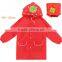 PU fabric beautiful kids rain jacket waterproof wholesale