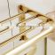 Golden Finish Modern Square stainless steel Towel Rack Holder Shelf W/ Towel Bar Hanger