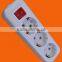 European style 6 way power extension socket with earth with switch (E8006ES)