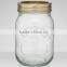 Square glass storage jar with glass lid and sealed ring
