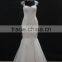2016 new tulle drapping big size mermaid lace cap sleeve zipper and buttons customer order wedding dress